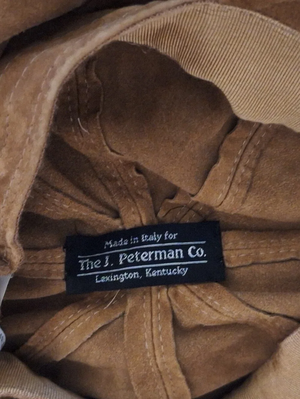 J. Peterman newsboy Hat UNISEX 100% Genuine Leather ITALY. SIZE L. Vintage🤎
